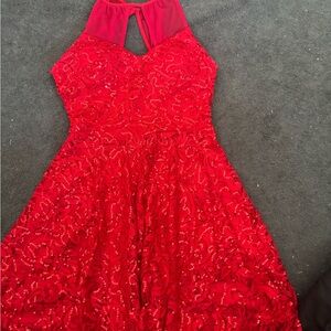 Rory USA Elegant Red Halter Dress